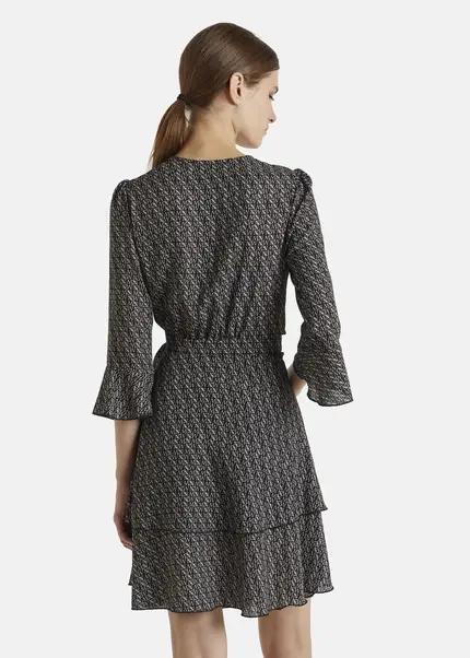 Nicowa Wrap Dress With NCW Monogram- NIOGRA In BLACKMONOGRAMarticle Number NC7A32014019E-153