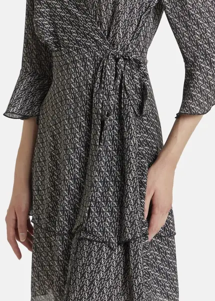 Nicowa Wrap Dress With NCW Monogram- NIOGRA In BLACKMONOGRAMarticle Number NC7A32014019E-153