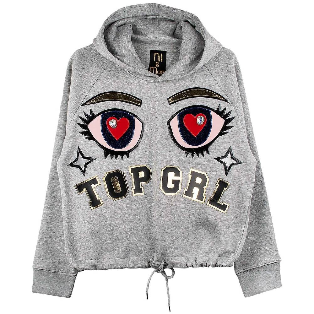 NIL+MON Crop Hoodie "Top GRL"