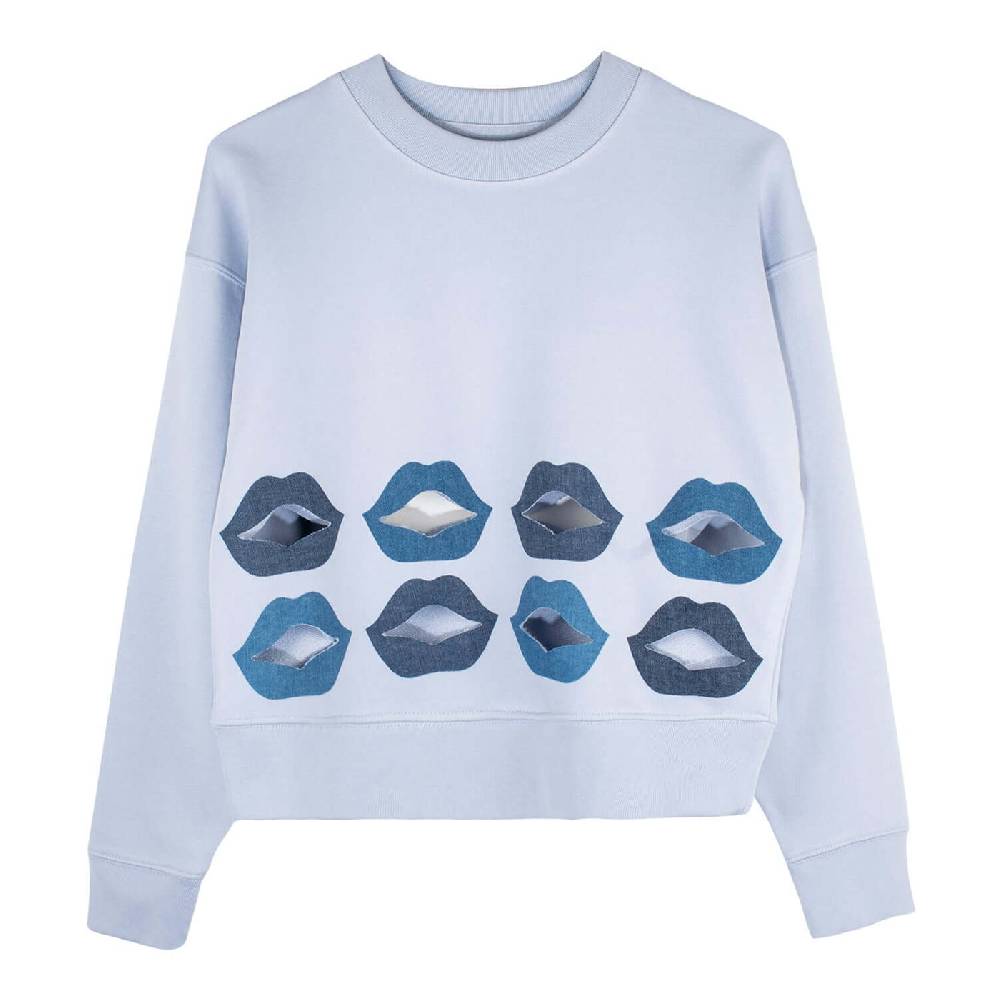 NIL+MON Crop Sweatshirt "Denim Lips"