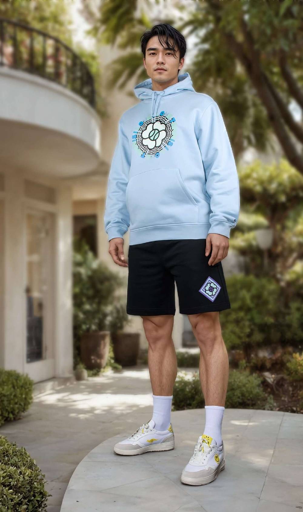 NIL+MON Hoodie "Circle Blue"