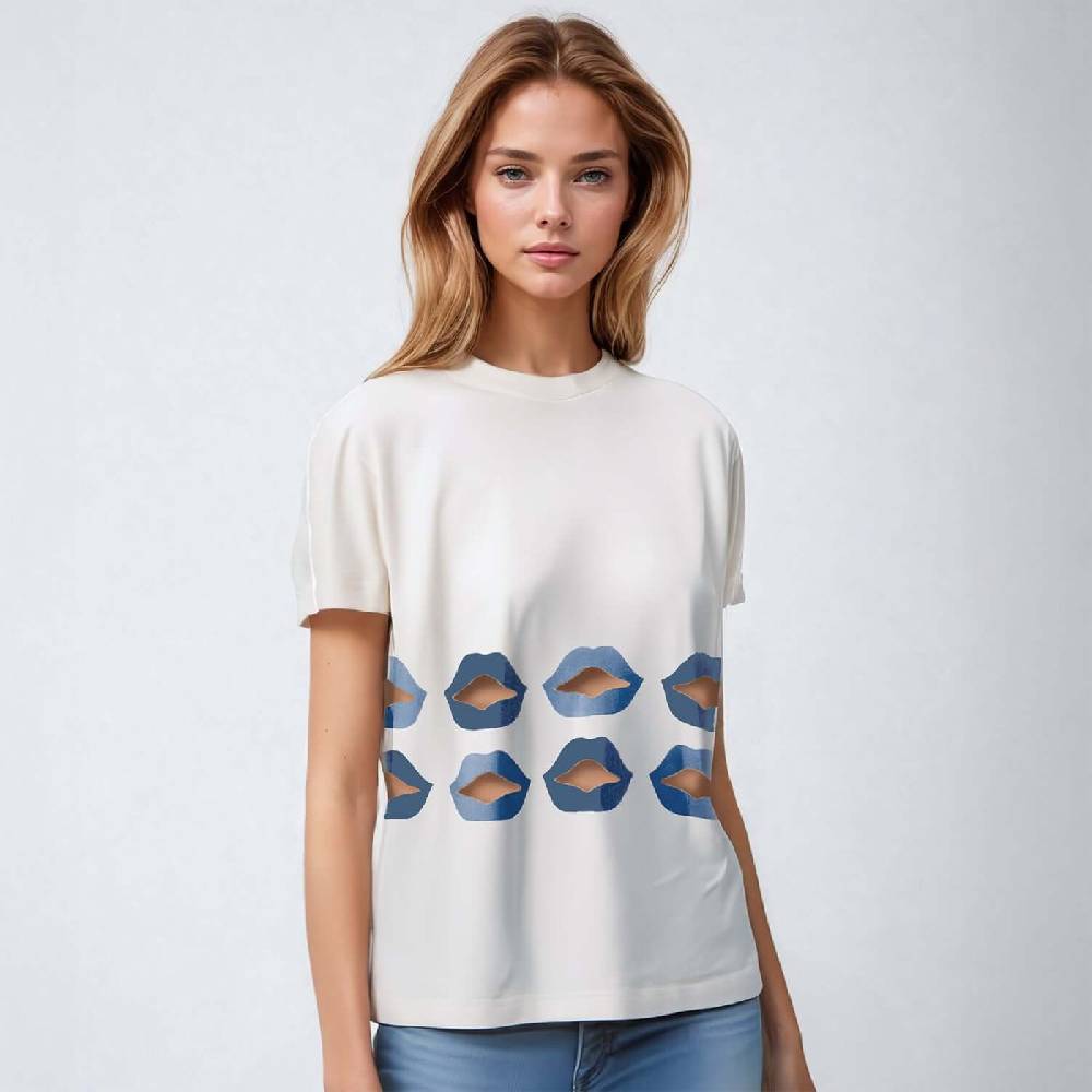 NIL+MON Oversize Tee "Denim Lips"