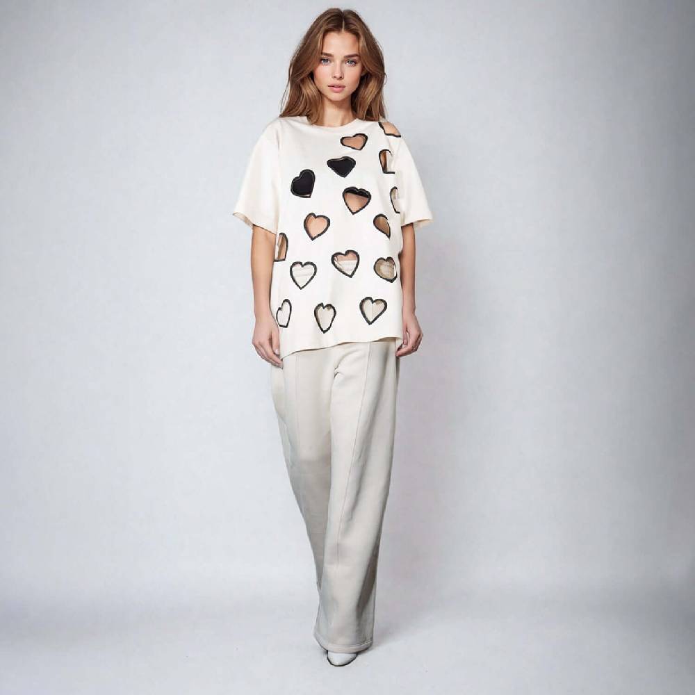 NIL+MON Oversize Tee "Flying Hearts"