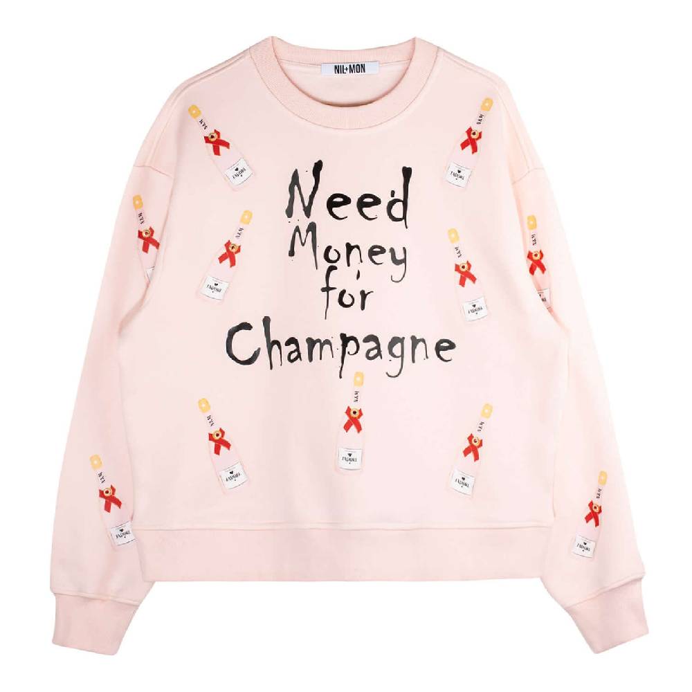 NIL+MON Sweatshirt "Champagne Girl"