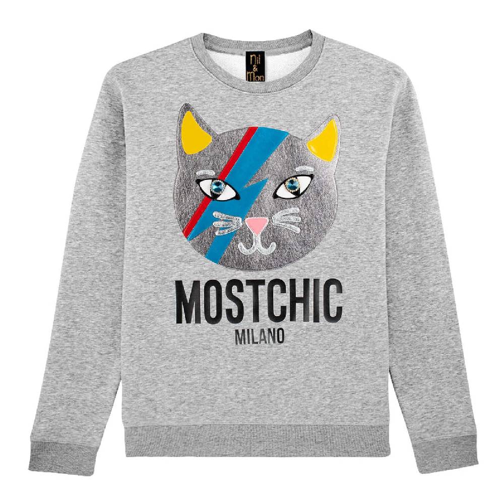 NIL+MON Sweatshirt "Chic Cat Silver"