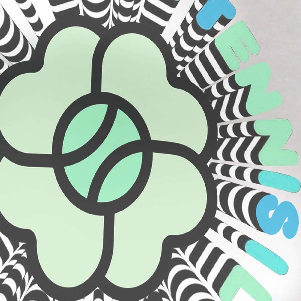 NIL+MON V-Neck Shirt "Circle Blue"