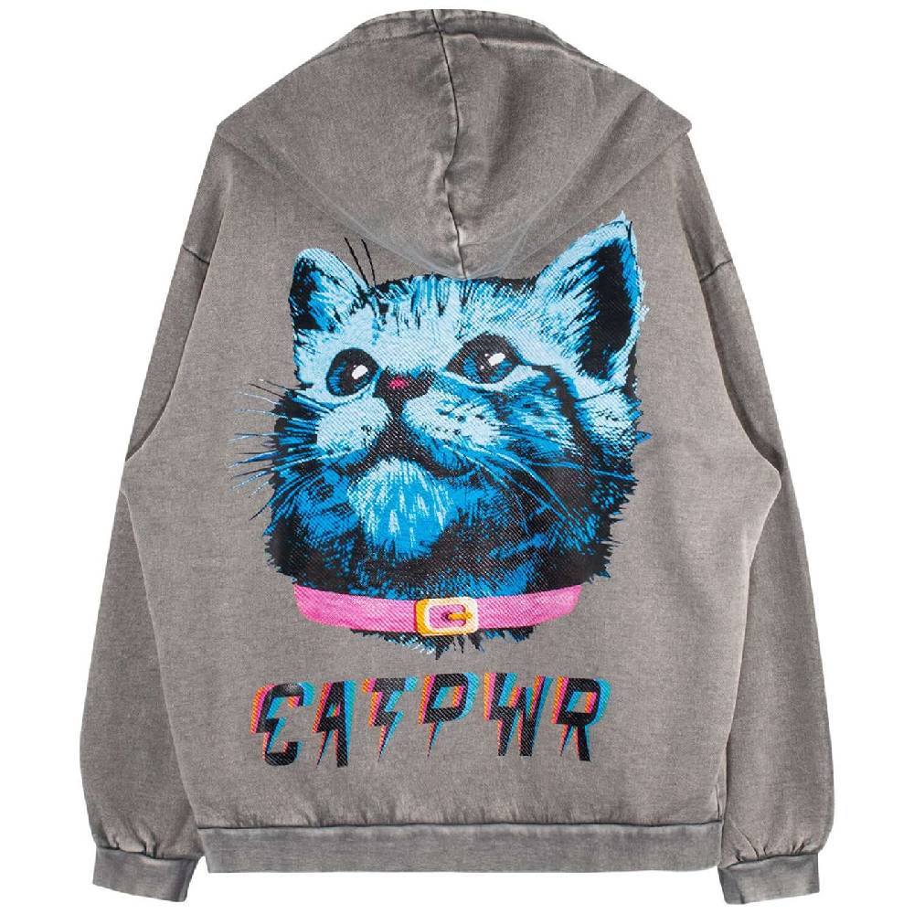 NIL+MON Washed Hoodie "Cat PWR"