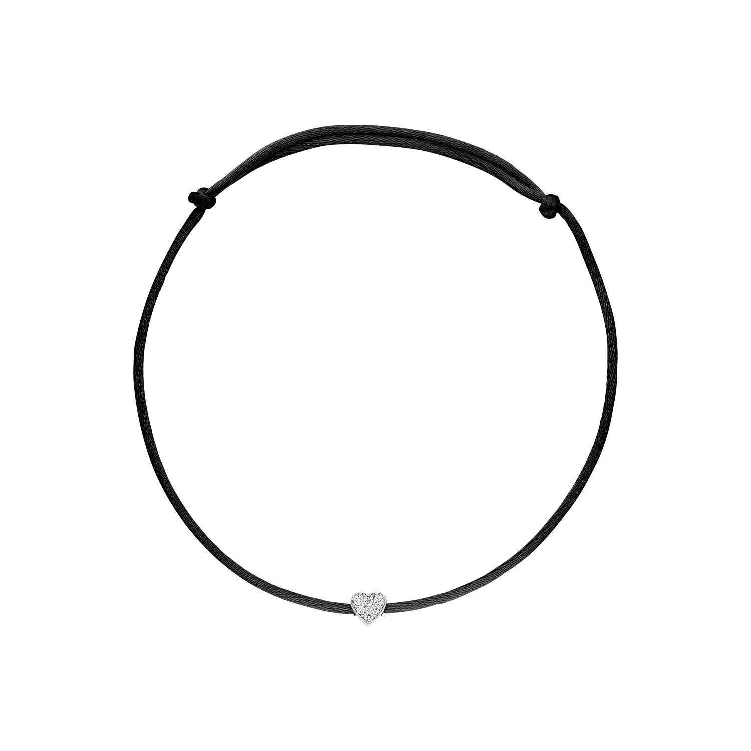 Nina Kastens Diamond Heart Bracelet Black WG