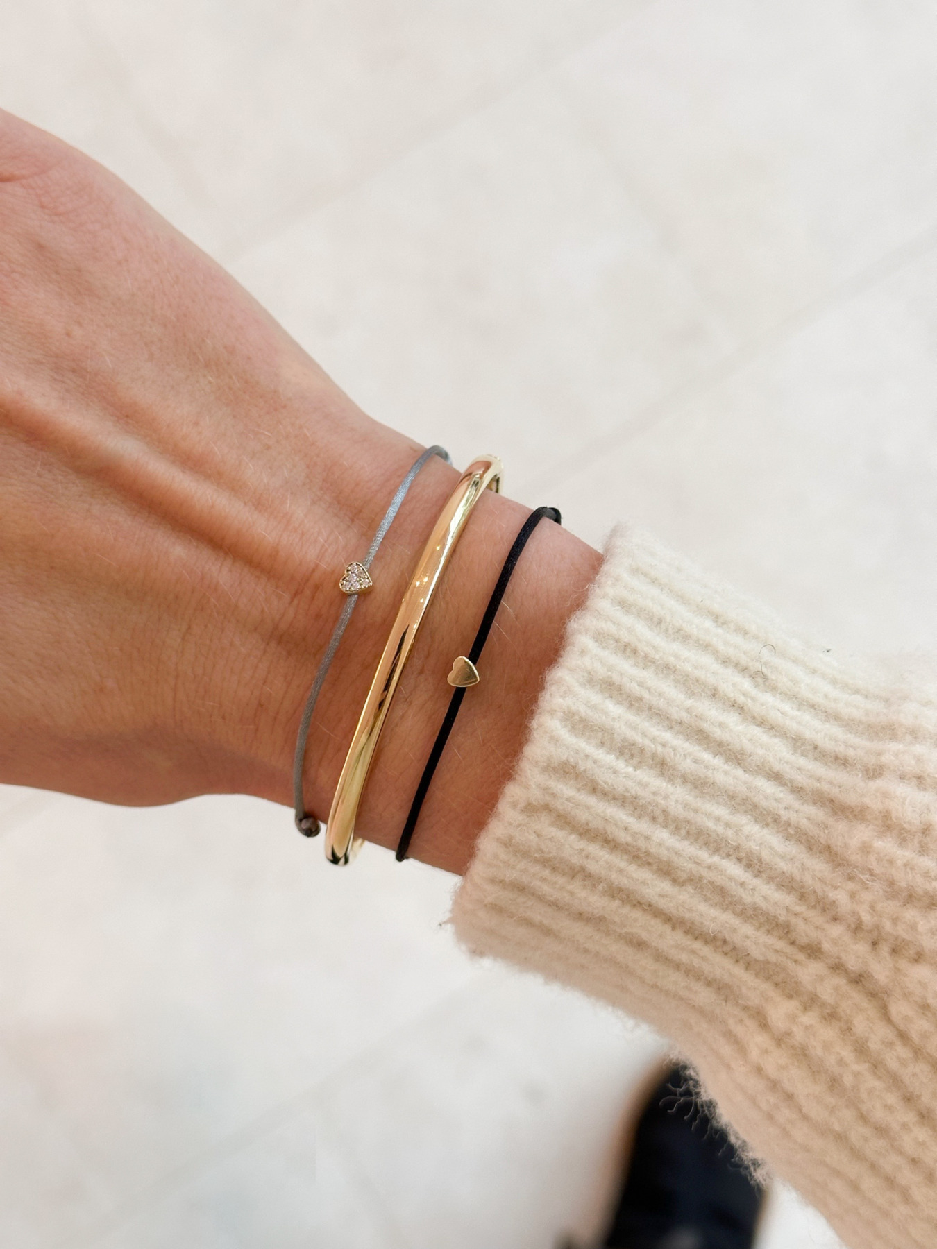 Nina Kastens Diamond Heart Bracelet Grey