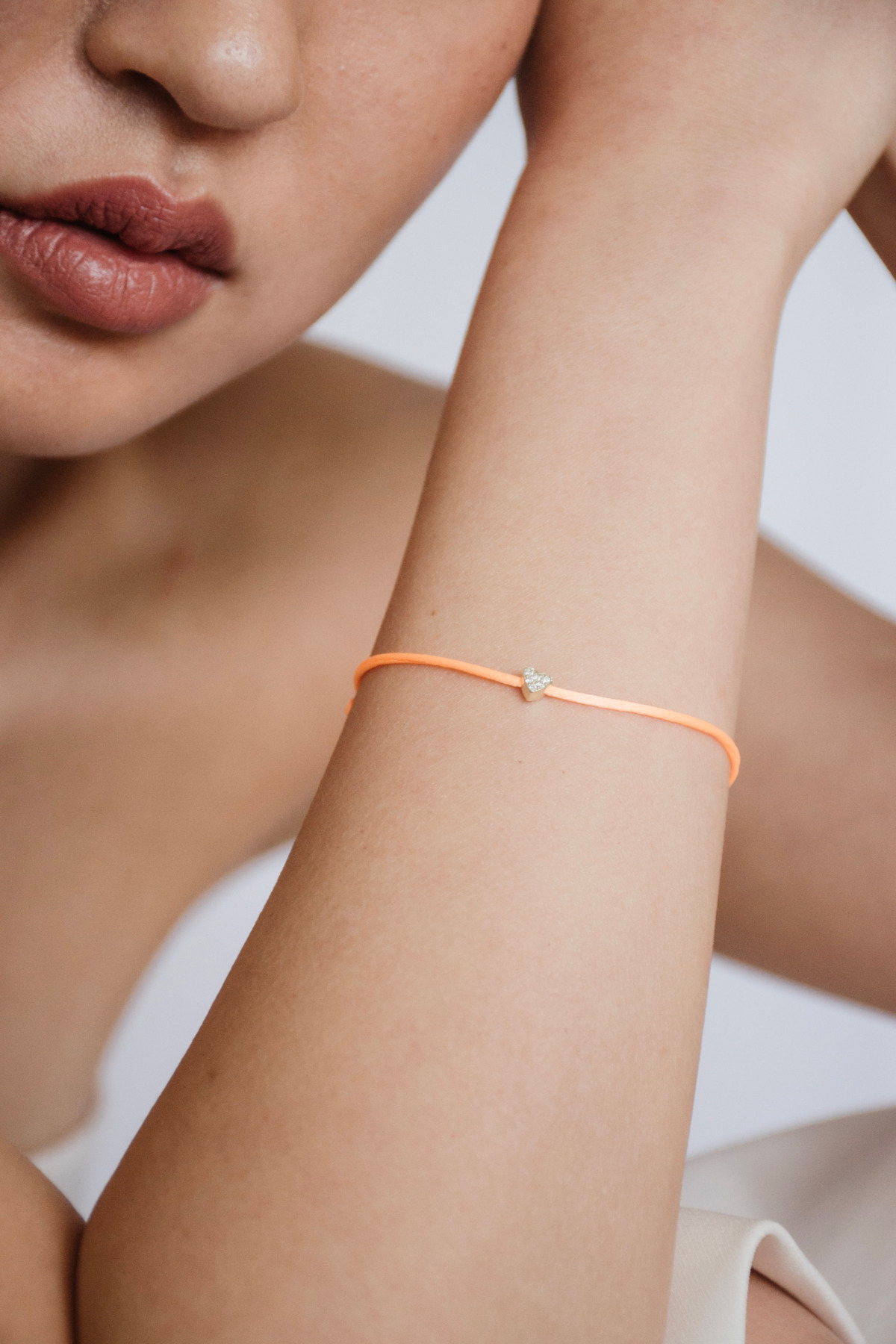 Nina Kastens Diamond Heart Bracelet Orange