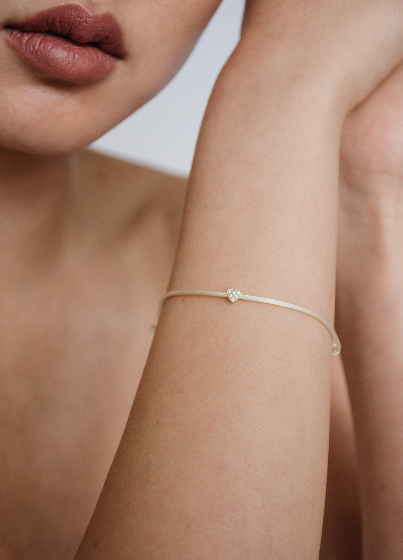 Nina Kastens Diamond Heart Bracelet White