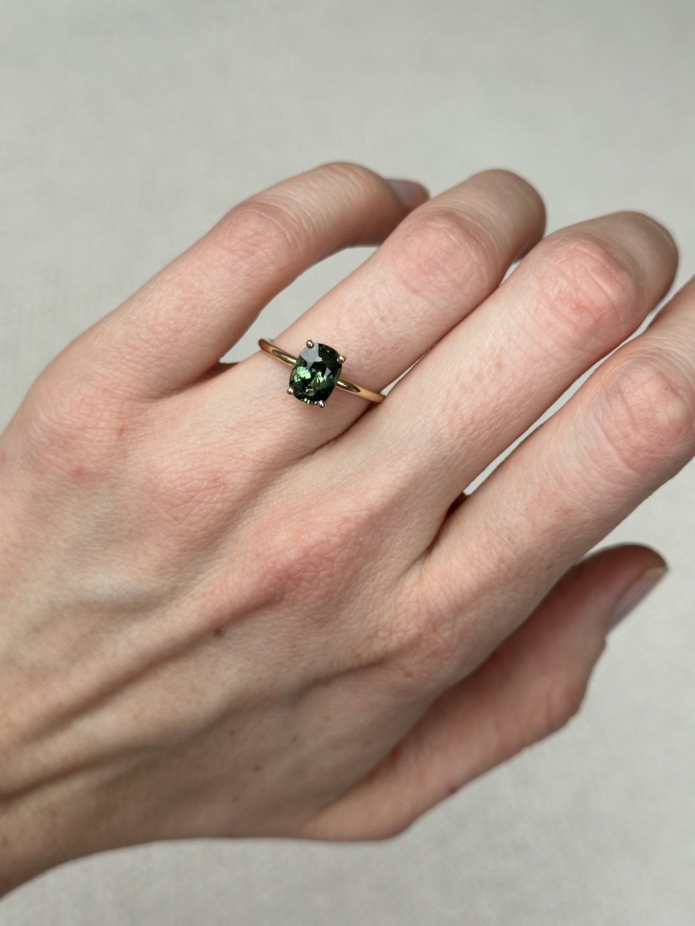 Nina Kastens Oval Green Sapphire Ring