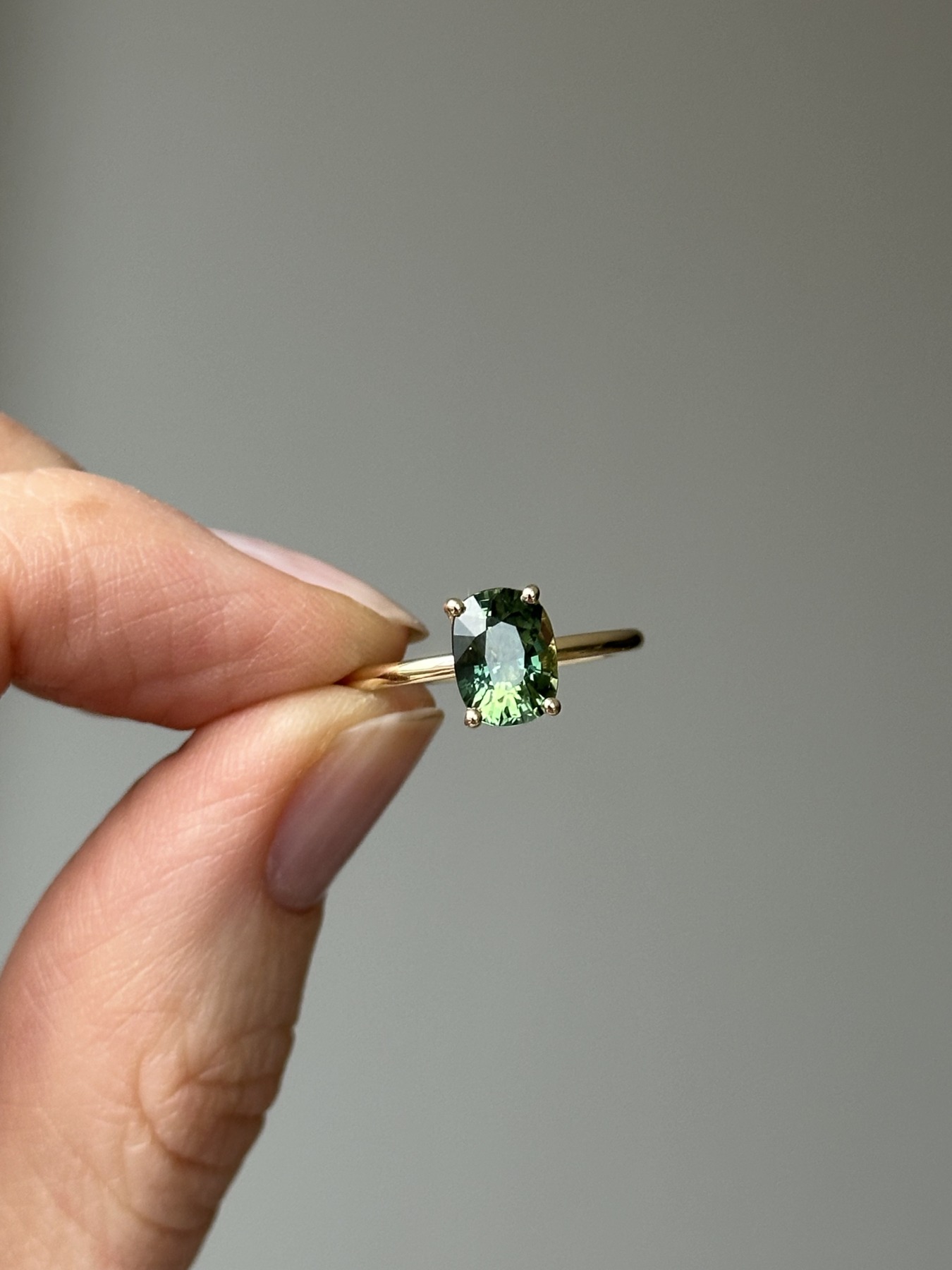 Nina Kastens Oval Green Sapphire Ring