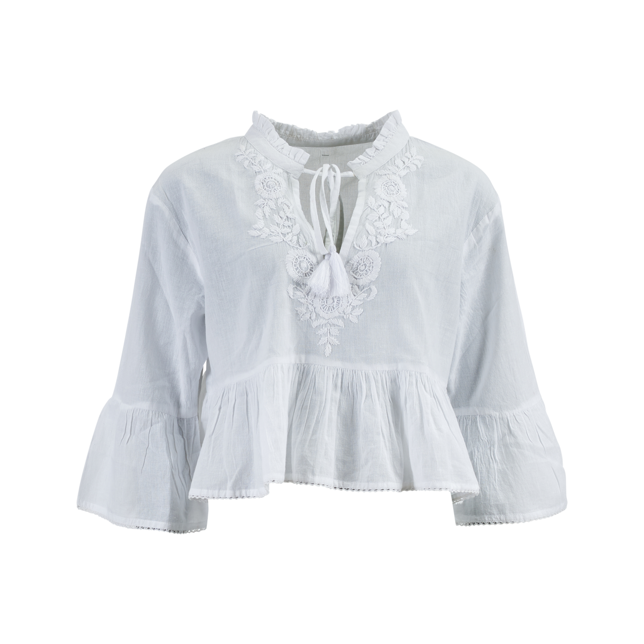 Nitzsche Accessoires Bluse Für Damen Mit Blumenstickerei