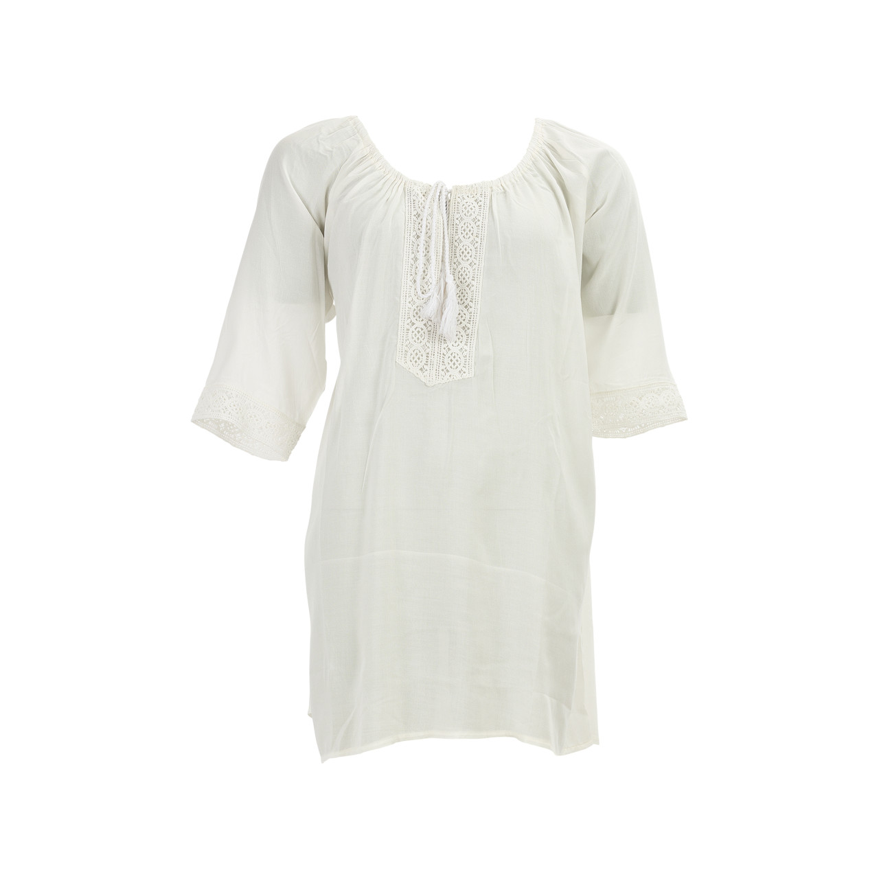 Nitzsche Accessoires Feminine Tunika Mit Bändchen Am V-Ausschnitt