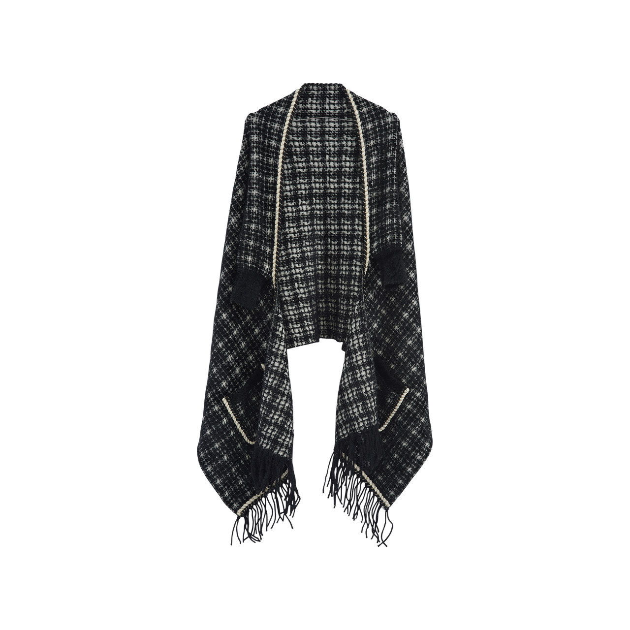 Nitzsche Accessoires Stilvoller Poncho mit Fransen für Damen Nitzsche Accessoires Stilvoller Poncho mit Fransen für Damen