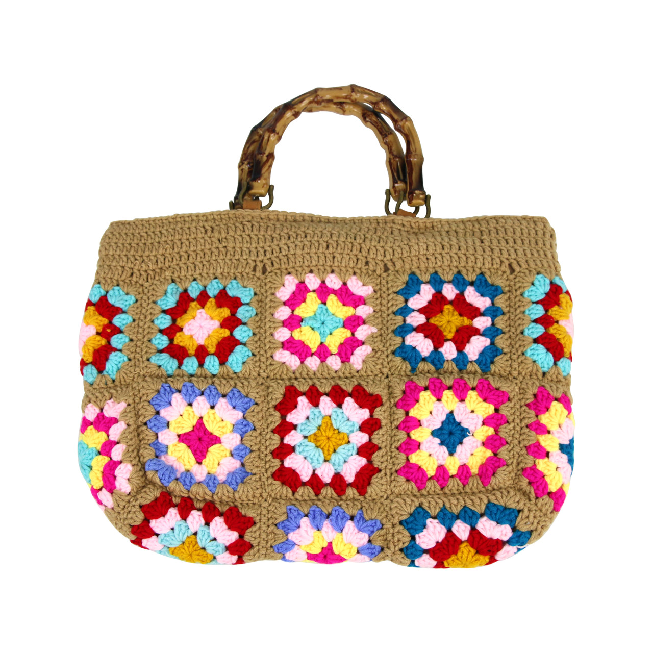 Nitzsche Accessoires Verspielte Häkeltasche mit Bambusgriff