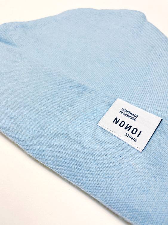 Nonoi Studio BABYBLAUE MÜTZE "BOA" AUS KASCHMIR // UNISEX