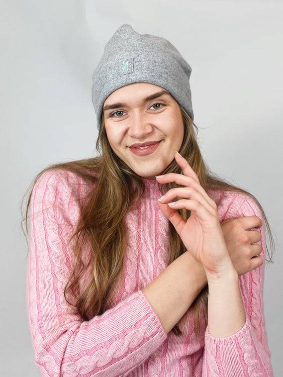 Nonoi Studio GRAUE MÜTZE "AUCKLAND" AUS KASCHMIR // UNISEX