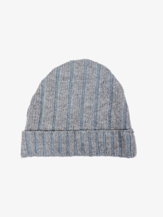 Nonoi Studio KINDERMÜTZE GRAU-HELLBLAU "LITTLE TAIPEH" AUS WOLLE