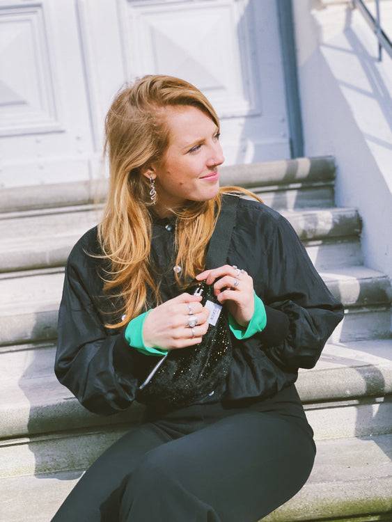 Nonoi Studio Bauchtasche BENJA // Schwarz + Glitzer