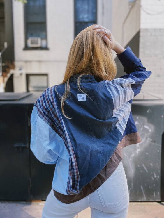 Nonoi Studio Blouson // Blau + Braun // Onesize