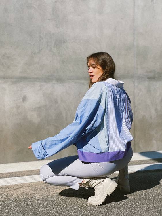 Nonoi Studio Blouson // Blau + Lila // Onesize