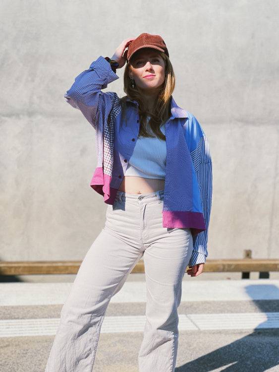 Nonoi Studio Blouson // Blau + Lila // Onesize