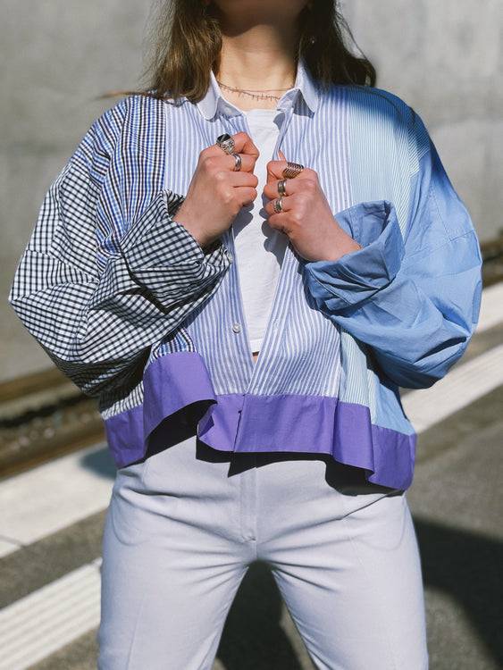 Nonoi Studio Blouson // Blau + Lila // Onesize