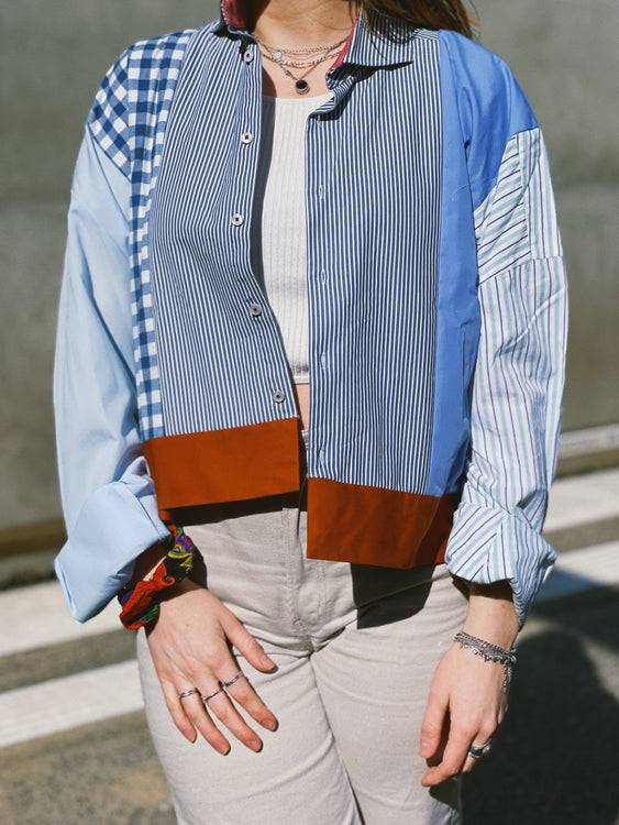 Nonoi Studio Blouson // Blau + Orange // Onesize