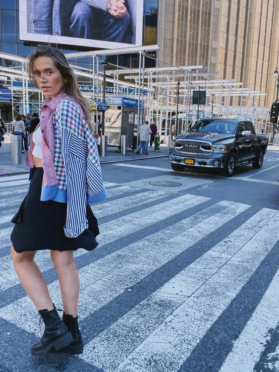 Nonoi Studio Blouson // Blau + Rot // Onesize