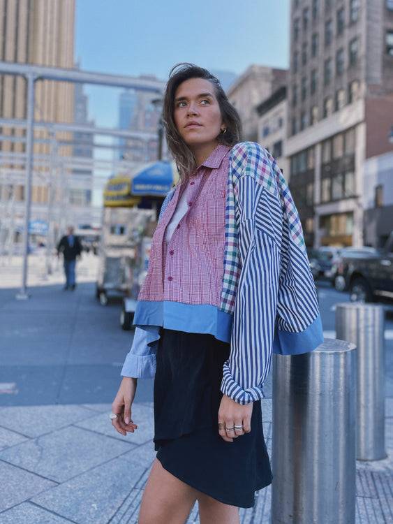 Nonoi Studio Blouson // Blau + Rot // Onesize