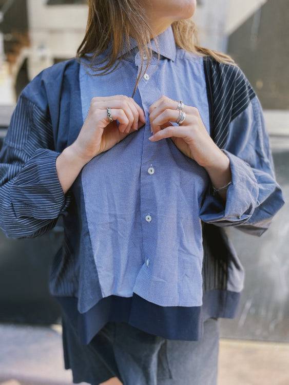 Nonoi Studio Blouson // Blau + Schwarz // Onesize