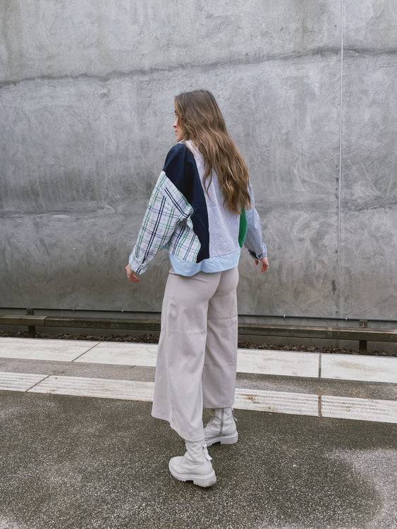 Nonoi Studio Blouson // Grün + Hellblau // Onesize