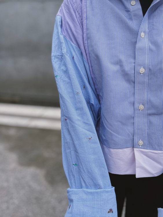 Nonoi Studio Blouson // Hellblau + Flieder // Onesize