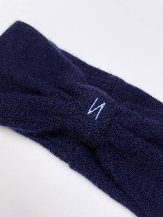 Nonoi Studio DUNKELBLAUES STIRNBAND "FLUF" // KASCHMIR