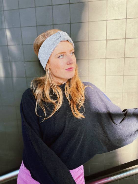 Nonoi Studio STIRNBAND "EVEREST" GRAU // KASCHMIR