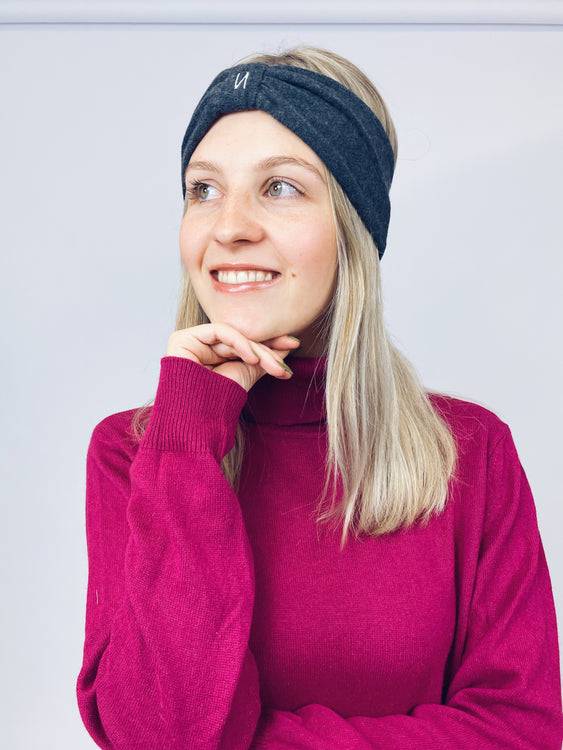 Nonoi Studio STIRNBAND "GLIO" DUNKELGRAU // WOLLE