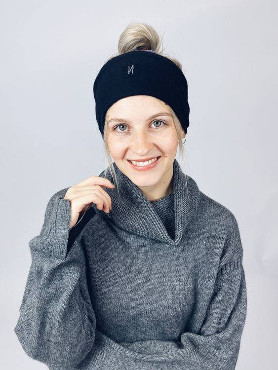 Nonoi Studio STIRNBAND "MONT" SCHWARZ // WOLLE