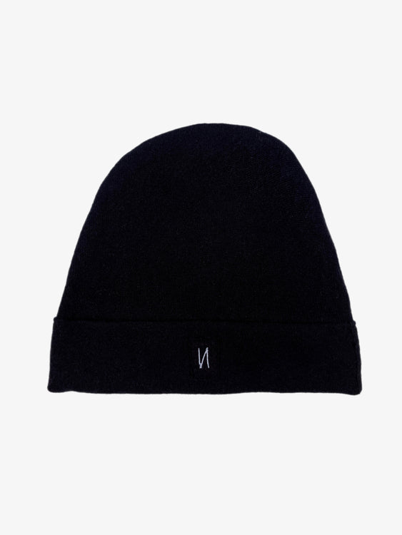 Nonoi Studio SCHWARZE MÜTZE "GENF" AUS KASCHMIR // UNISEX