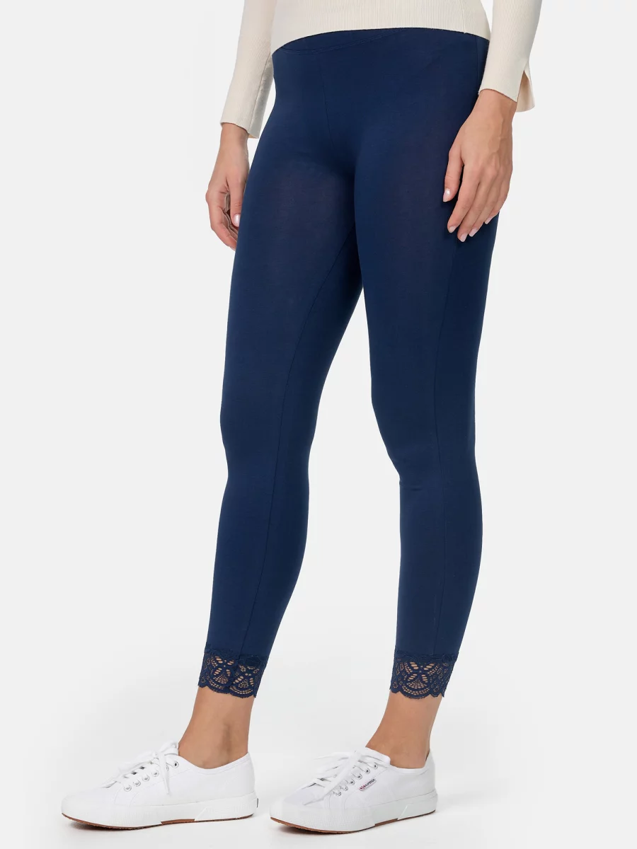 Nur Die 7/8 Leggings Mit Spitze - Relax & Go - Dunkelblau - Größe 44-46