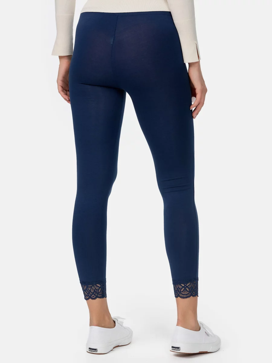 Nur Die 7/8 Leggings Mit Spitze - Relax & Go - Dunkelblau - Größe 44-46
