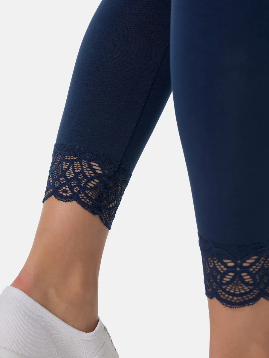 Nur Die 7/8 Leggings Mit Spitze - Relax & Go - Dunkelblau - Größe 44-46