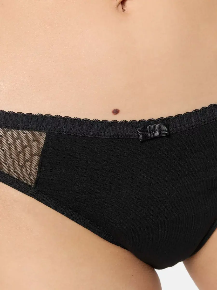 Nur Die Alles Geregelt Slip Mit Spitze Mittelstark - Schwarz - Größe 32-34
