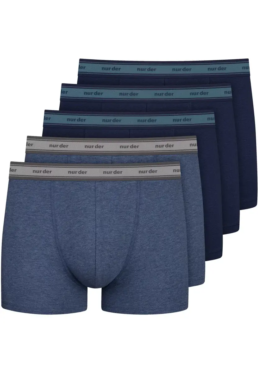 Nur Die Boxer 5-Pack Organic Cotton - blau/blaumelange - Größe 7 | XL | 54