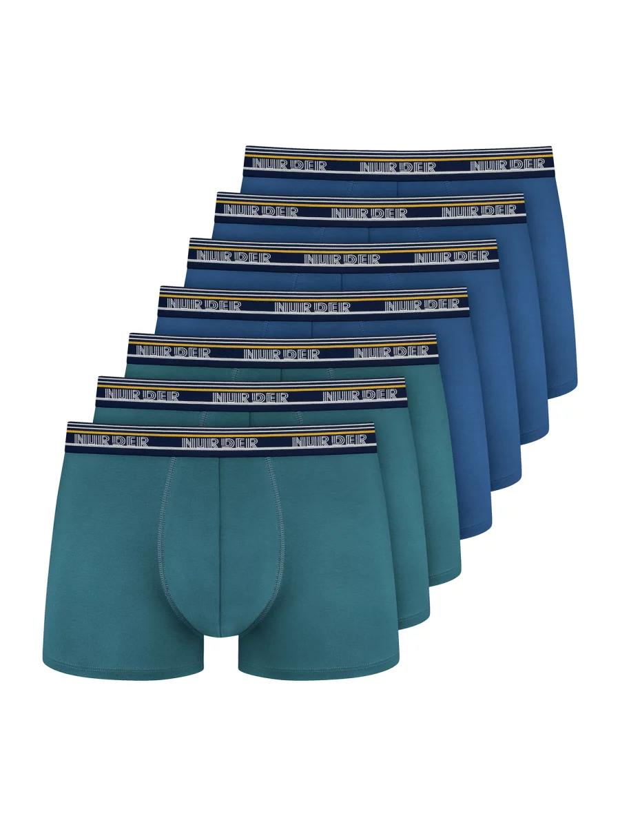 Nur Die Boxer 7-Pack Powerful - blau/grün - Größe 6 | L | 52