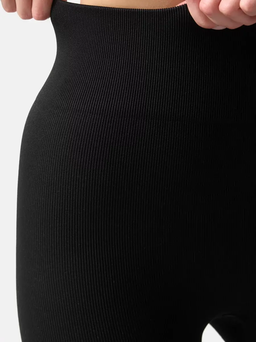 Nur Die Leggings In Ripp-Optik - Relax & Go - Schwarz - Größe 44-46