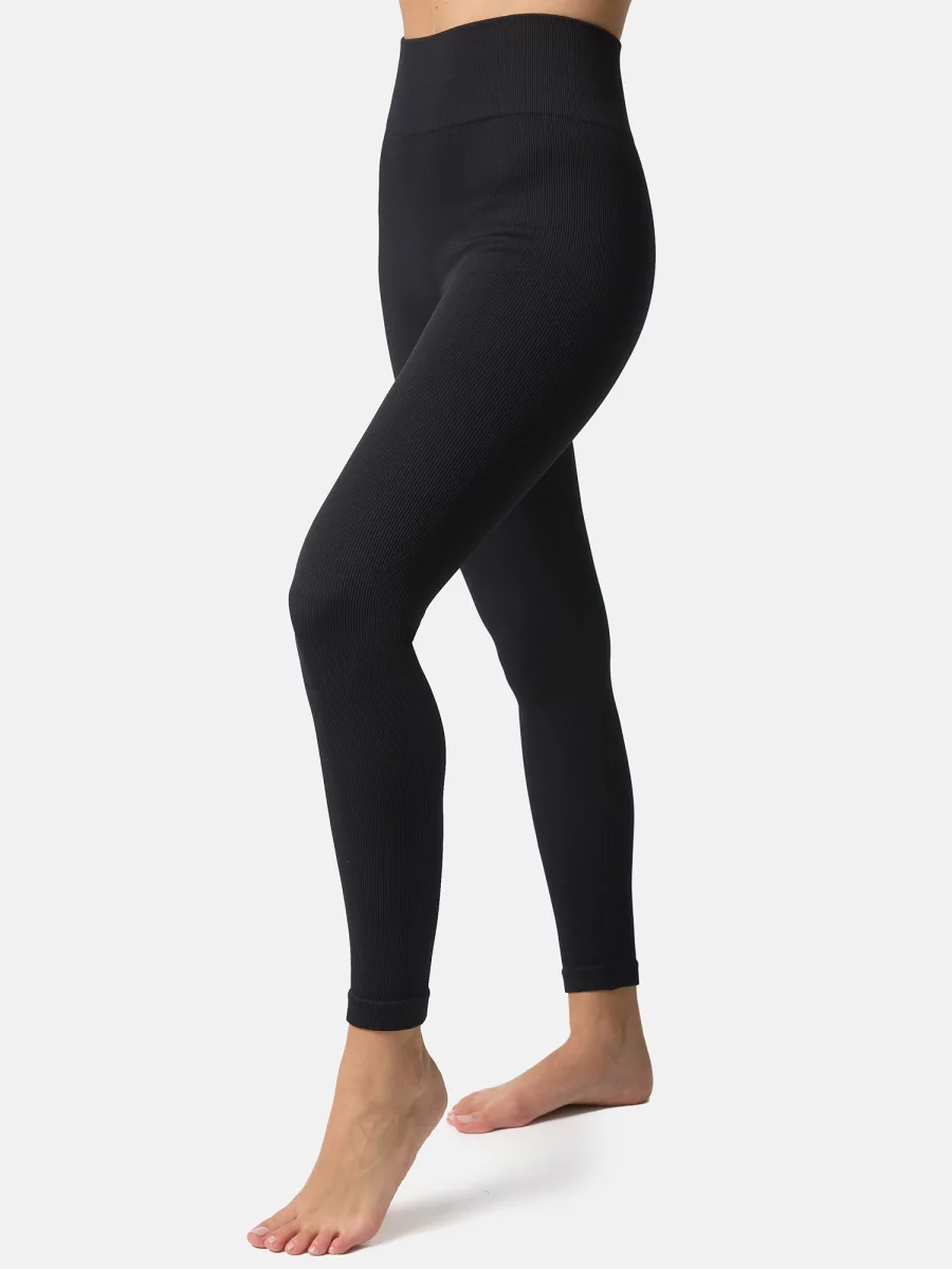 Nur Die Leggings in Ripp-Optik - Relax & Go - schwarz - Größe 44-46