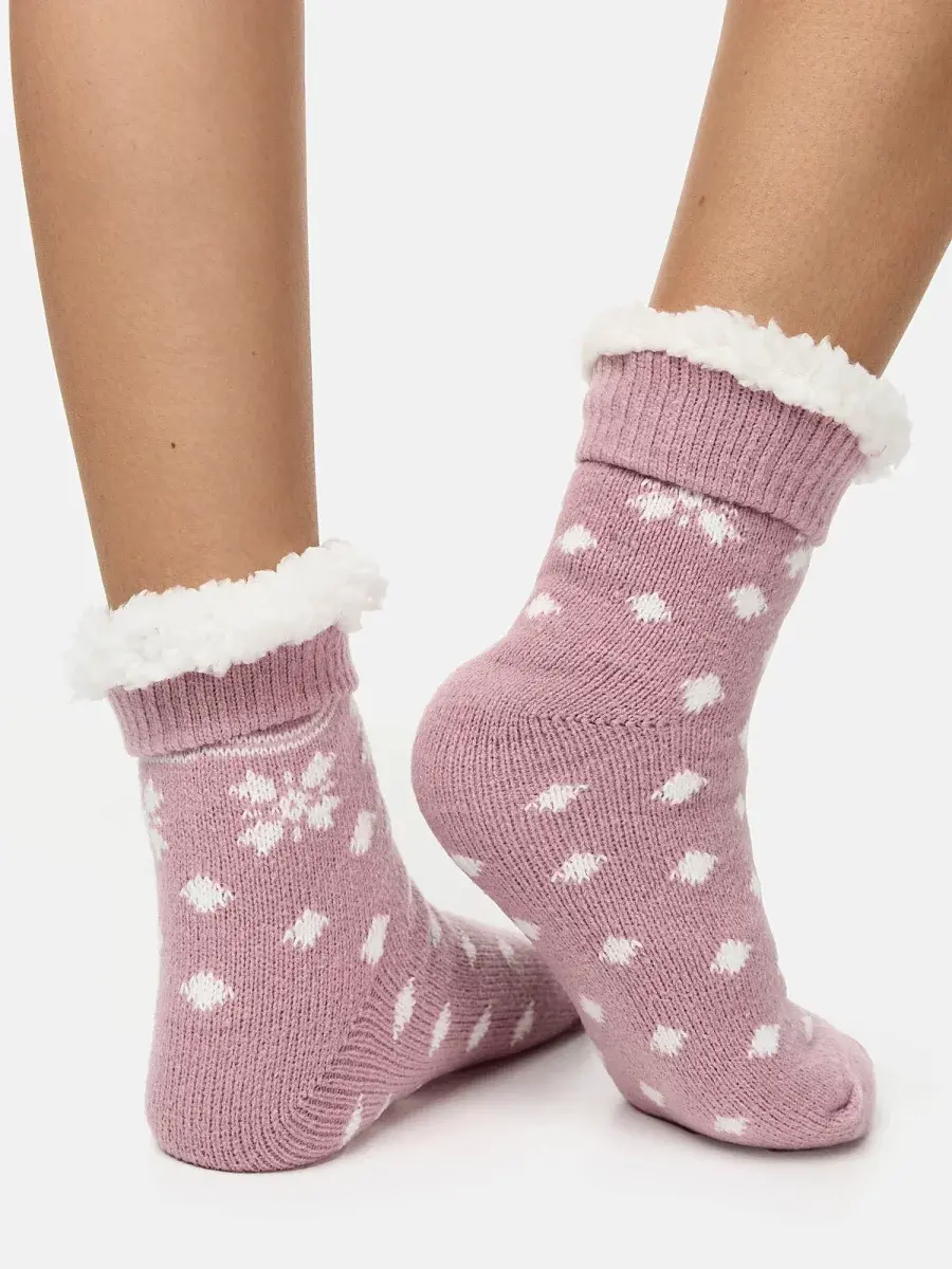 Nur Die Flausch Socke - Rosa Gemustert - Größe 36-37