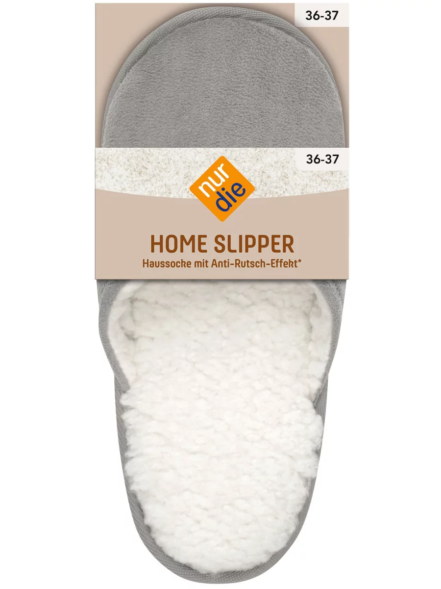 Nur Die Home Slipper Haussocke - grau - Größe 36-37